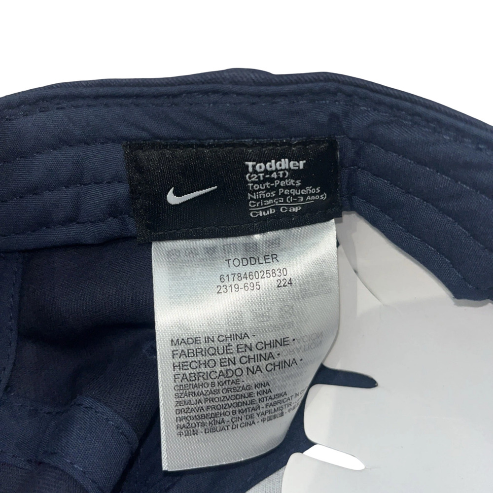 Nike Club Cap Kids Toddler Swoosh Adjustable Hat Obsidian White 2-4T New - Picture 10 of 11